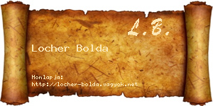 Locher Bolda névjegykártya